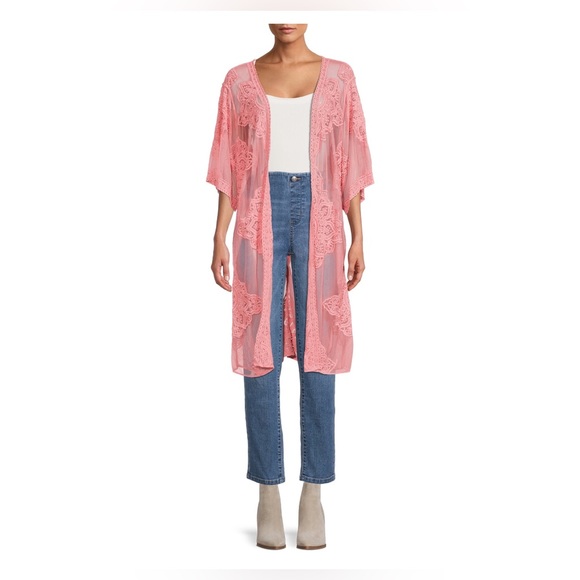 Time and Tru Accessories - Time and Tru Women’s Semi-Sheer Lace Layering Top